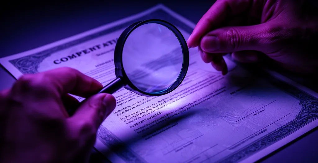 Document sécurisé avec éléments holographiques et vérification sous lampe UV