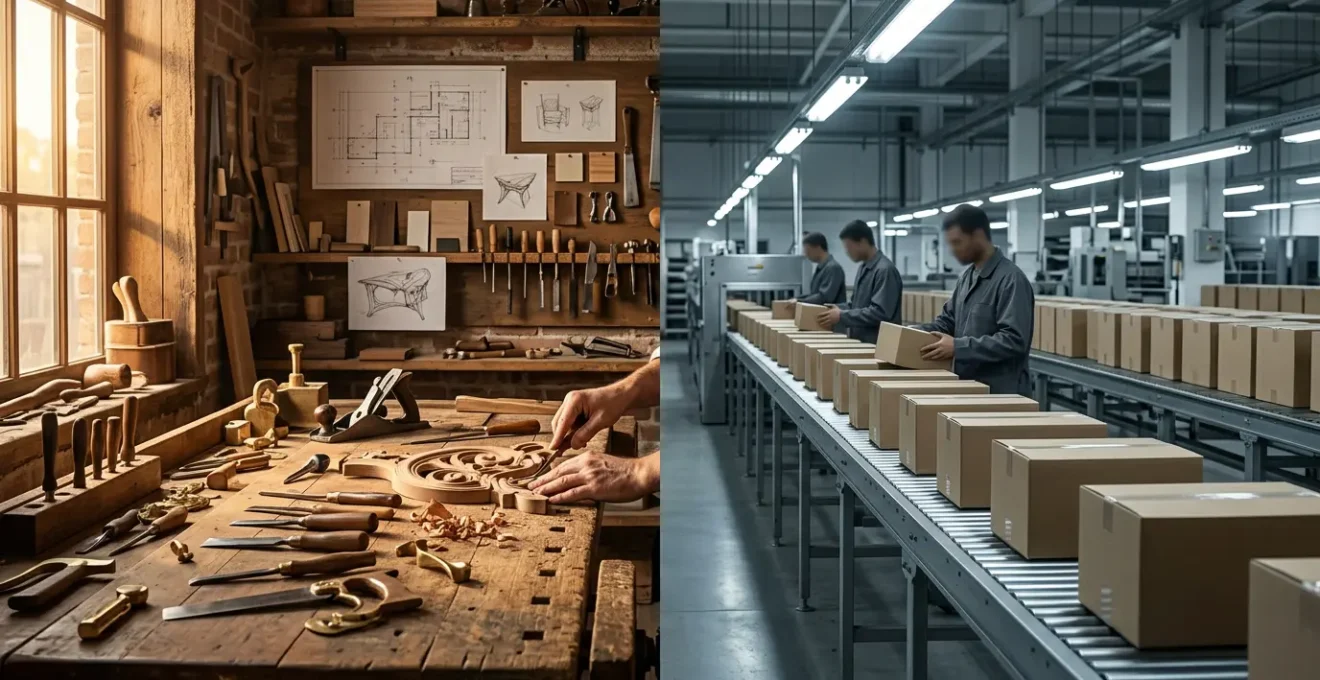 Bureau moderne avec deux écrans montrant la différence entre un design personnalisé et un template