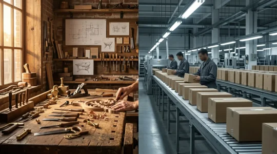 Bureau moderne avec deux écrans montrant la différence entre un design personnalisé et un template