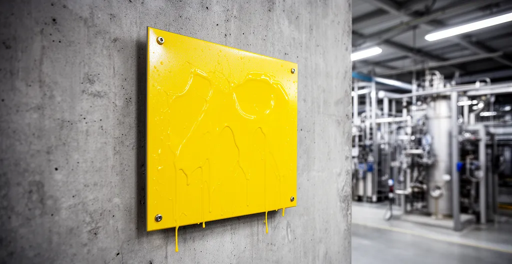 Panneau de sécurité industriel résistant dans un environnement de production chimique