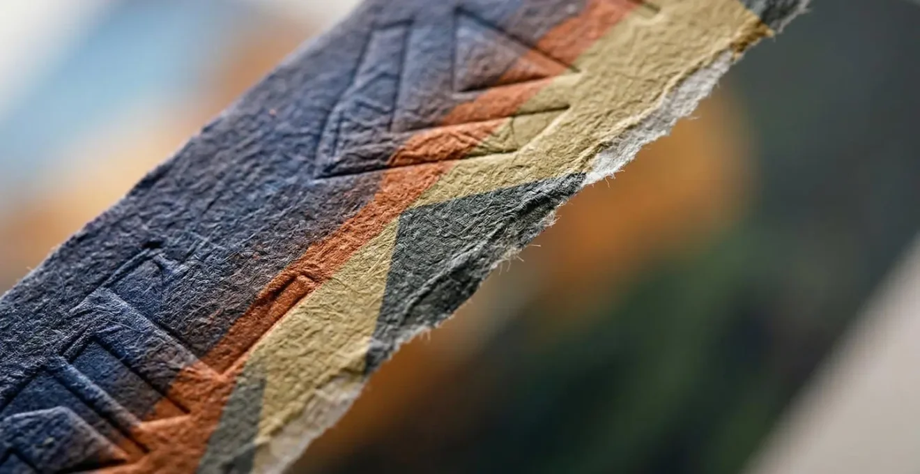 Vue macro d'une impression haute qualité montrant la texture et la finition du papier