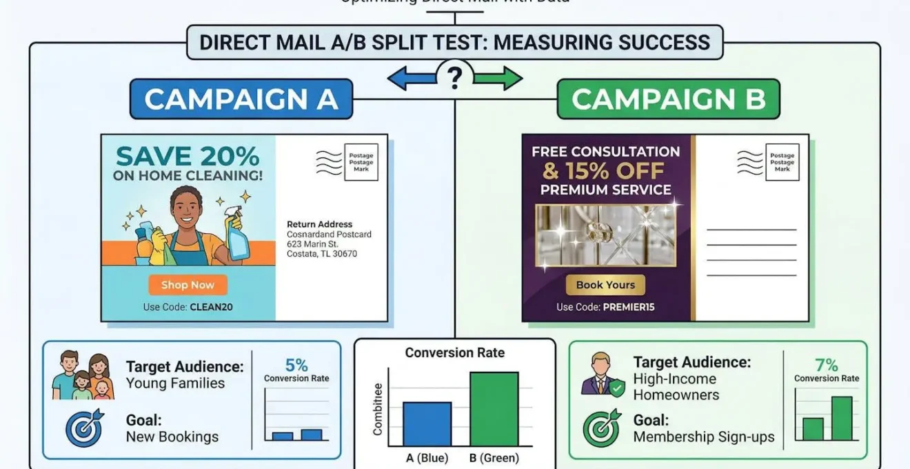 Test A/B split run pour campagne de courrier postal